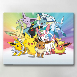 Canvastavla / Tavla - Pokemon - 40x30 cm - Canvas multifärg