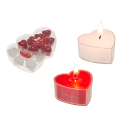 8-Pack - Hjerteformede varmelys / stearinlys til Valentinsdagen Multicolor