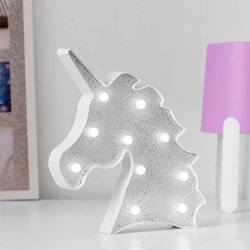 Lampa / LED - Glittrig Enhörning / Unicorn - Silver Silver