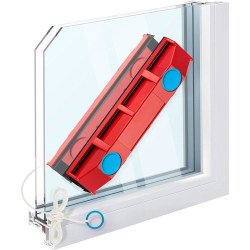 Vinduesvask til begge sider af vinduet - Magnetisk - 8-20mm Red