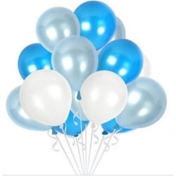 15-Pack Ballonger - Blå, ljusblå & vit multifärg