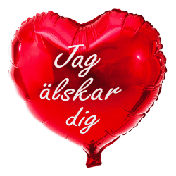 Folieballong Hjärta - Jag Älskar Dig - Ballong - 45cm Röd