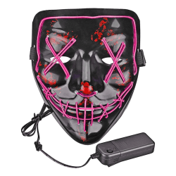 El Wire Purge LED Mask (Rosa) - Halloween & Maskerad Rosa