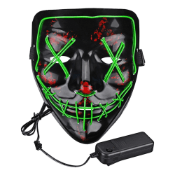 El Wire Purge LED Mask (Grön) - Halloween & Maskerad Grön