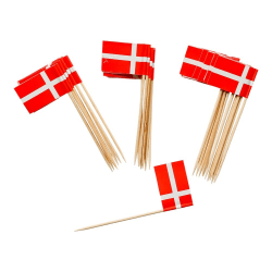 50-Pack - Cocktailflagg - Danmark Red