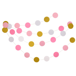 Paperi seppele / Girlang Dots Mix - vaaleanpunainen