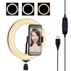 LED-ringlampa - Selfie Lampa med Klämma till Mobil - 20 cm