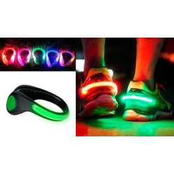 2-Pack - Reflektor for sko - Refleksstropp med LED Multicolor