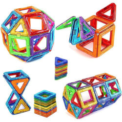 Magnetic Tiles - 40 Deler Magnetiske Klosser - Bygg med Magneter Multicolor