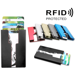 Kortholder 11 kort - Lommebok i Pop-Up i aluminium - RFID Gold
