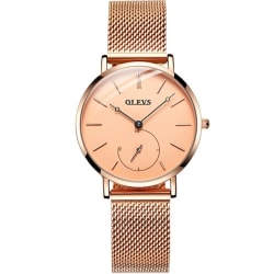 Quartz Klocka / Armbandsur för Kvinnor - Roséguld Rosa guld
