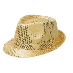 Glitterhatt / Hatt med Paljett i Guld  - Halloween & Maskerad