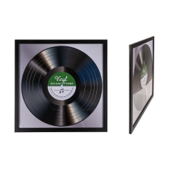LP-kehys vinyylilevylle - Levy-albumin kehys - Lasinen etuosa - 32x32cm Black