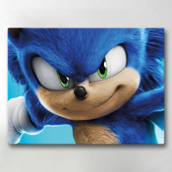 Maleri / Lerretsmaling - Sonic The Hedgehog - 42x30 cm - Lerret