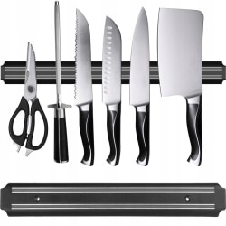 Magnetisk Knivhållare / Knivlist för Kök - Hållare för Knivar Svart