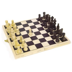 Schackspel i Trä / Schack - Brädspel / Sällskapsspel - 21 cm Träd