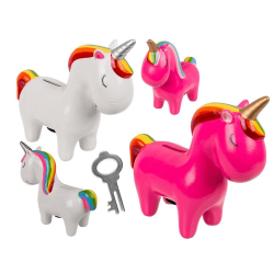 Sparbössa Enhörning / Spargris - Unicorn / Ponny - 19cm Rosa