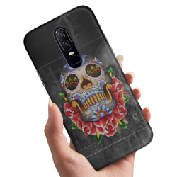 OnePlus 6 - Kansi / Mobile Cover Flowers Skull