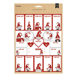 40-pack - Juletiketter / Stickers - Jul Motiv - Etiketter