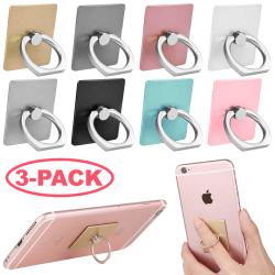3-Pack Kännykkäsormus / Kännykkäteline / Sormusteline Mobile - Neliö White