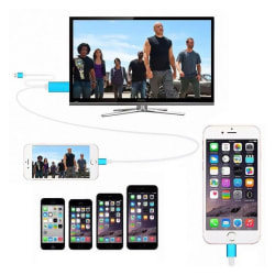 Mobil til TV Adapter - HDMI HDTV - 2m - Apple / iPhone Black