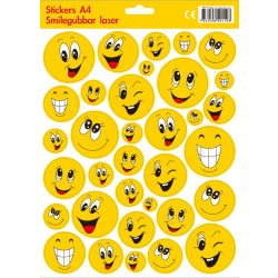 Smiley-klistermærker - (34 stk)