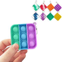 2-Pack - Mini Pop It Fidget Toys - Leksak / Sensory - Välj färg MultiColor Tie Dye (Röd)