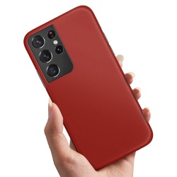 Samsung Galaxy S21 Ultra - Cover / Mobilcover Mørkerød Dark red