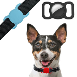 2-Pack AirTag Shell Dog / Protection - Festet til hundehalsbåndet Black