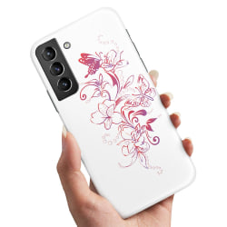 Samsung Galaxy S21 Plus - Cover / Mobiletui Blomster og sommerfugle