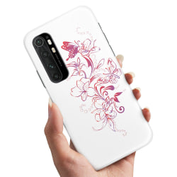 Xiaomi Mi Note 10 Lite - Cover / Mobiletui Blomster og sommerfugle