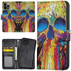 iPhone 13 Pro Max - Lommebokdeksel Skull pattern Multicolor