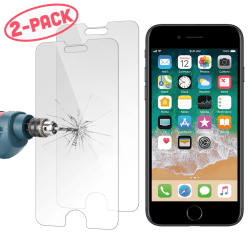 2-Pack - iPhone 8 - Skærmbeskytter i hærdet glas, 0,26 mm Transparent
