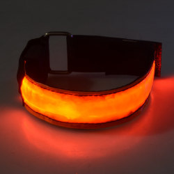 2-Pack - Armband LED / Reflex som Lyser - Reflexband - Orange Orange