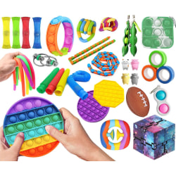 35-Pack Fidget Toys - Pop It, Stressball, Dimple, Beans m.m. Multicolor