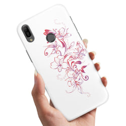 Huawei Y6 (2019) - Cover / Mobile Cover Flowers & Butterflies