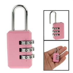 Hængelås - 3-cifret kode - Lås - Pink Pink