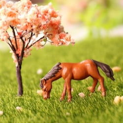 2 pientä hahmoa kukkaruukuun/kukkalaatikkoon - ruskea hevonen