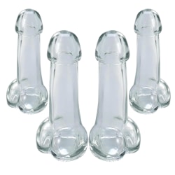 Cock Glass - Shot glass - Penis / Penis glass - Glass - 15 cl Transparent 4-Pack