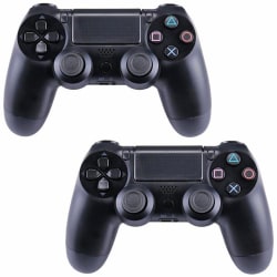 2-pack PS4 DoubleShock -ohjain Playstation 4:lle - Langaton Black