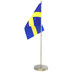 Bordsflagga / Svensk Flagga - Sverige - i Metall