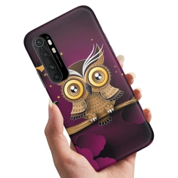 Xiaomi Mi Note 10 Lite - Cover / Mobilcover Lysebrun ugle