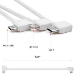 30 cm Micro-USB-kabel for DJI Mavic Pro / Spark / Phantom / Inspire White