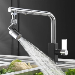 Mundstykke til vandhane - 720° roterende køkkenarmatur - Adapter Silver