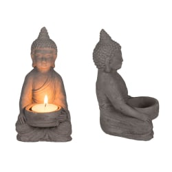 Ljushållare Buddha - För värmeljus grå
