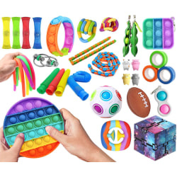 35-Pack Fidget Toys - Pop It, Stressball, Dimple, Beans m.m. Multicolor