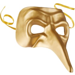 tectake Venetiansk mask med lång näsa Guld one size