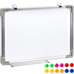 tectake Whiteboard magnettavla + 12 färgade magneter - 60 x 45 x Vit