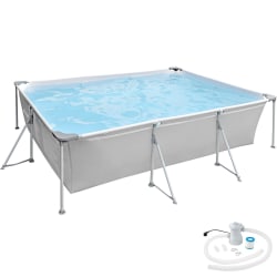 tectake Pool fyrkantig 300 x 207 x 70 cm grå