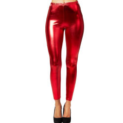 tectake Metallic-leggings röd Red L